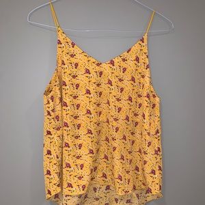 Yellow floral top.